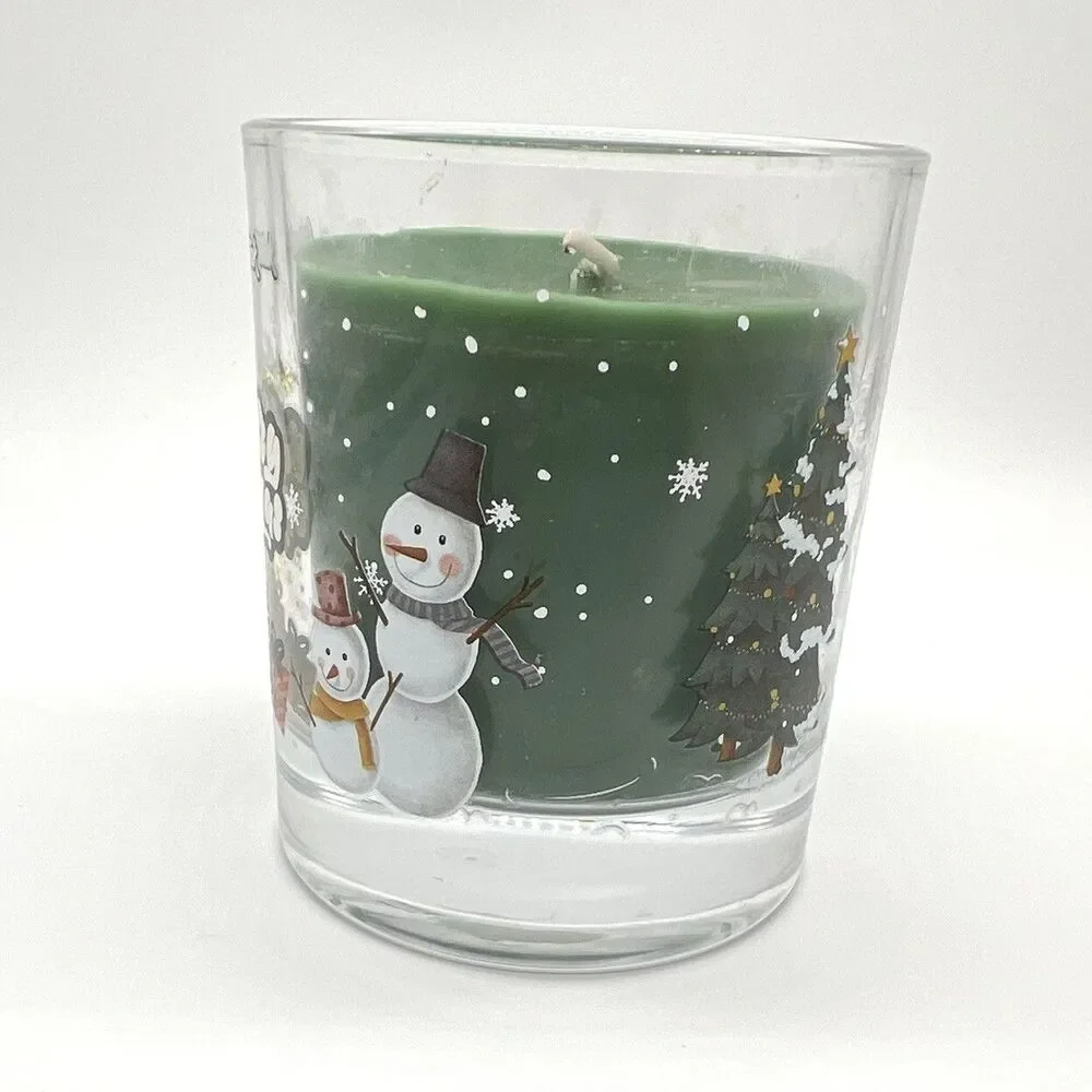 Cedar & Teak Scented 8 oz Smokeless Soy Wax Candle Glass Jar Merry Christmas NEW